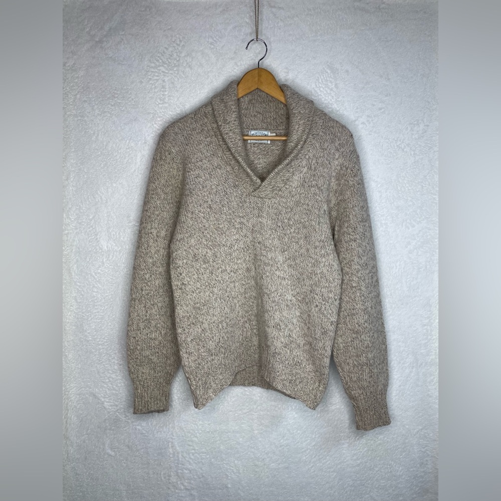 Vintage Marled Shawl Collar Wool Sweater